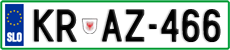 License plate of Slovenia, Cars