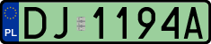 License plates of Poland, Electric vehicles