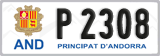 License plate of Andorra, Cars (A 1234)