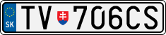 License plate of Slovakia, Cars