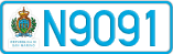 License plate of San Marino, Cars (A1234)