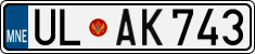 License plate of Montenegro, Cars