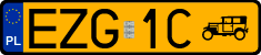 License plates of Poland, Oldtimers