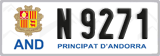 License plate of Andorra, Cars (A 1234)