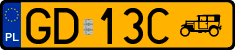 License plates of Poland, Oldtimers