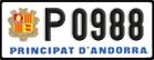 License plate of Andorra, Cars (A 1234)