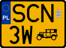 License plates of Poland, Oldtimers