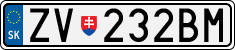 License plate of Slovakia, Cars