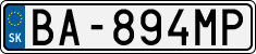License plate of Slovakia, Cars