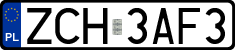 License plates of Poland, Regular car plates