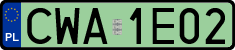 License plates of Poland, Electric vehicles