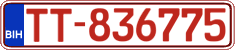License plate of Bosnia and Herzegovina, Provisional