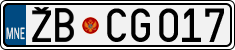 License plate of Montenegro, Cars