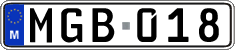 License plate of Malta, Regular plates (ABC 123)