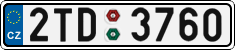 License plate of the Czech Republic, Cars (2001)