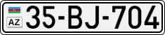 License plate of Azerbaijan, Cars