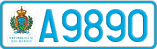 License plate of San Marino, Cars (A1234)