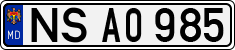 License plate of Moldova, Cars (1992)