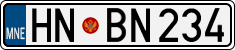 License plate of Montenegro, Cars