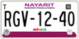 Nayarit, Cars (AAA-00-00)