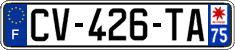 French license plate, SIV (ordinary)