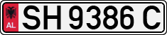 License plate of Albania, Cars (1993)
