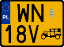 License plates of Poland, Oldtimers