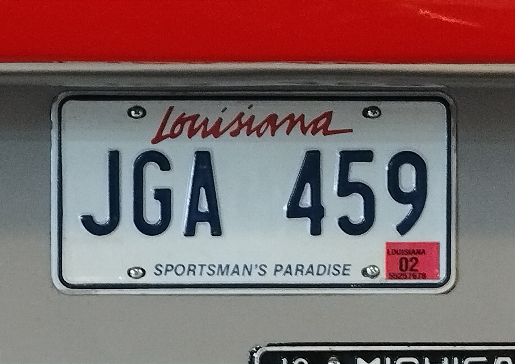 "JGA 459" photos License plate without vehicle. USA
