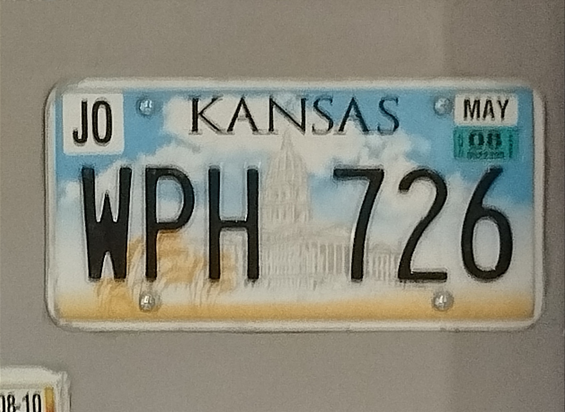 WPH 726, License plate without vehicle 