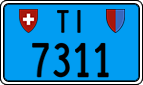 License plate of Switzerland, Work and fire vehicles (blue)