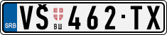 License plate of Serbia, Cars