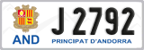 License plate of Andorra, Cars (A 1234)