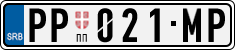 License plate of Serbia, Cars