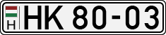 license plates of Hungary, Army (1990)
