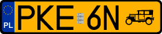 License plates of Poland, Oldtimers