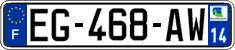 French license plate, SIV (ordinary)