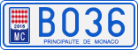 License plate of Monaco, Cars