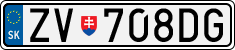 License plate of Slovakia, Cars