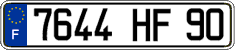 French license plate, FNI