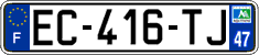 French license plate, SIV (ordinary)