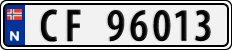 License plate of Norway, Cars