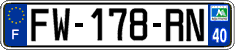 French license plate, SIV (ordinary)