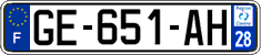 French license plate, SIV (ordinary)