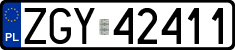 License plates of Poland, Regular car plates