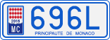 License plate of Monaco, Cars