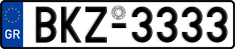 License plate of Greece, Cars