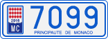 License plate of Monaco, Cars