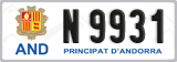 License plate of Andorra, Cars (A 1234)