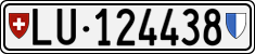 License plate of Switzerland, Cars