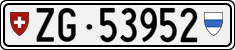 License plate of Switzerland, Cars